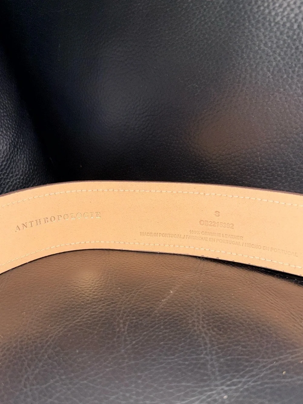 Anthropologie Brown Suede Belt with Gold Buckle 100% authentic Genuine Leather